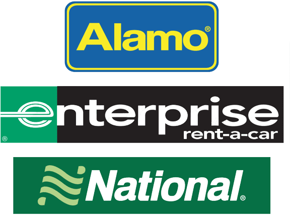 alamo, enterprise and national rent a car logos
